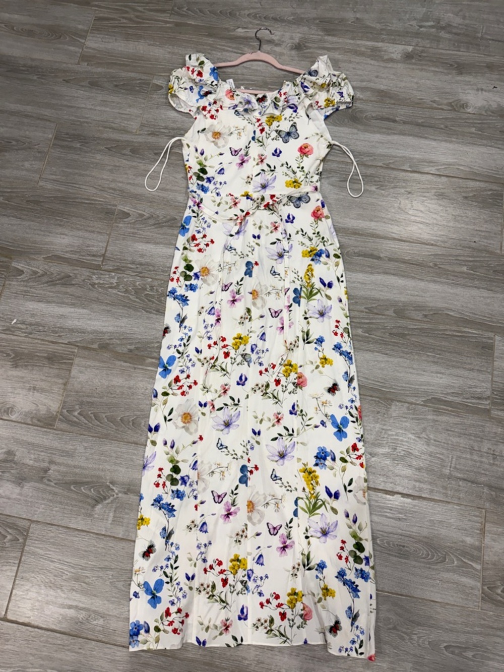 New Alice + Olivia  Floral Maxi Dress with Multicolor Blooms size 8 - Picture 5 of 9
